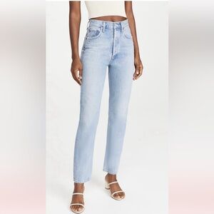 AGOLDE 90's Pinch Waist High Rise Straight Jeans, Soundwave